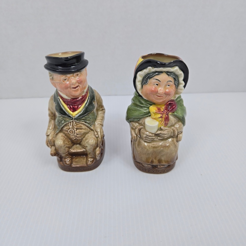 Royal Doulton Mr Pickwick and Sairey Gamp Miniature Character Made in England
